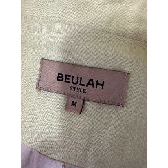 Beulah yellow linen one buttoned line blazer size M - Picture 3 of 10